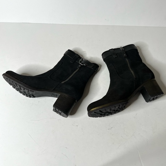 Trask Madison Black Suede Lug Sole Block Heel Booties Women’s 11 - Picture 8 of 12